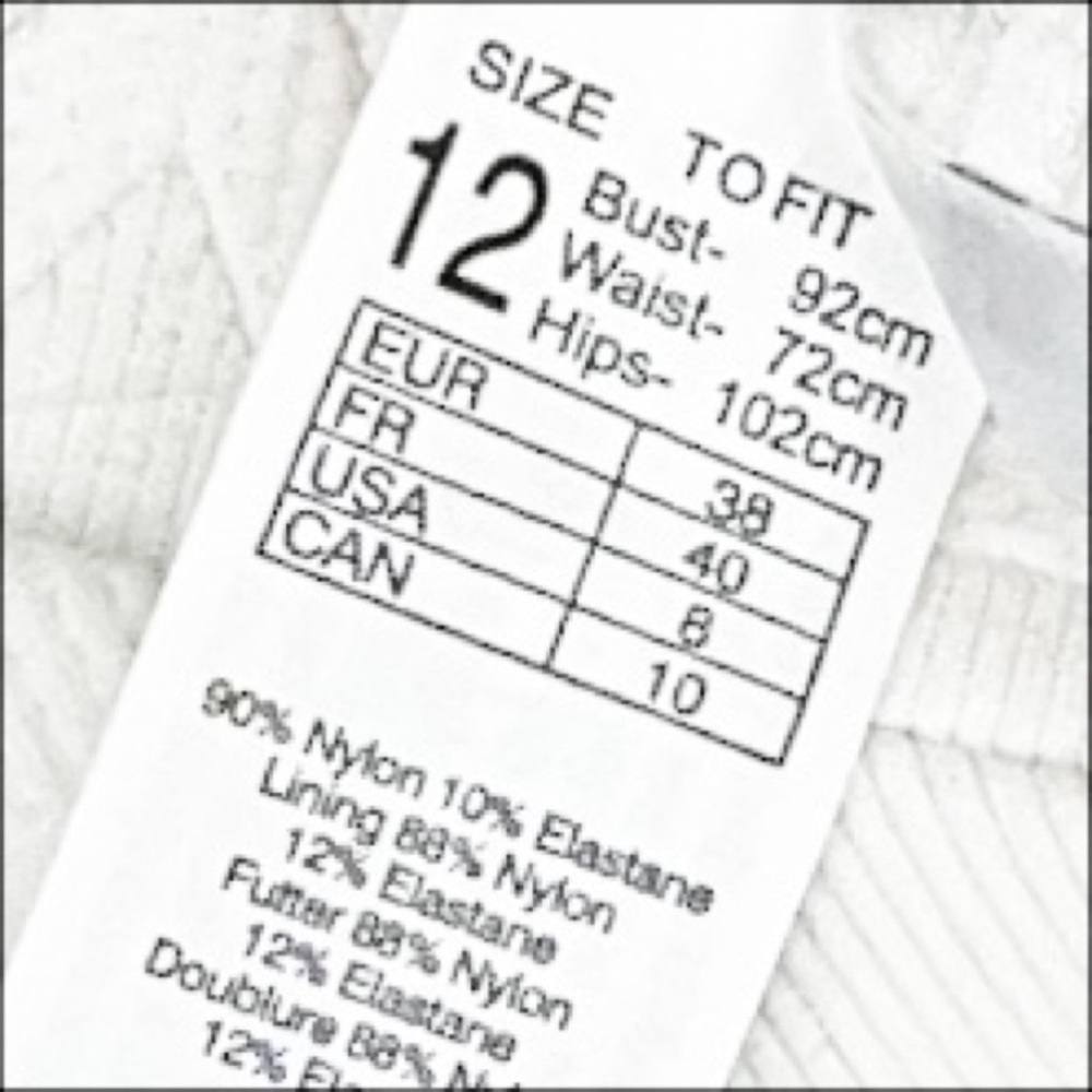 Seafolly White Your Type High Waisted Pant US Sz 8 or 12 w/logo jacquard fabric - Picture 11 of 12